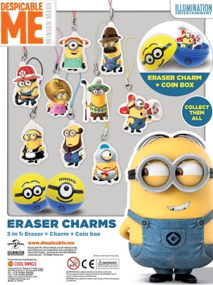DESPICABLE ME ERASER CHARMS